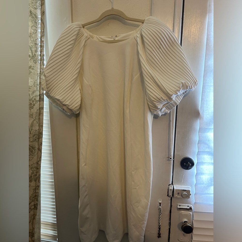 Calvin Klein White Long Sleeve Dress
